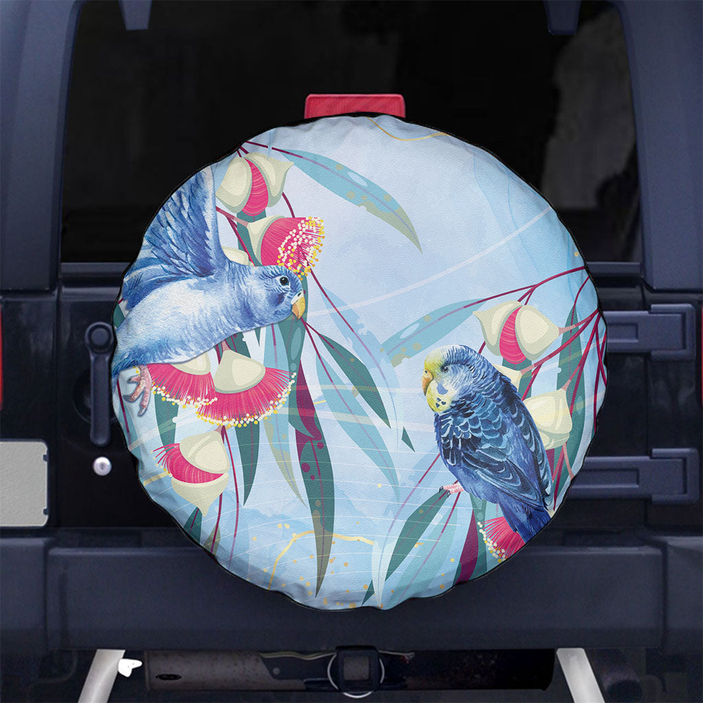 Australia Blue Budgie Marble Glaze Spare Tire Cover Cancer Awareness