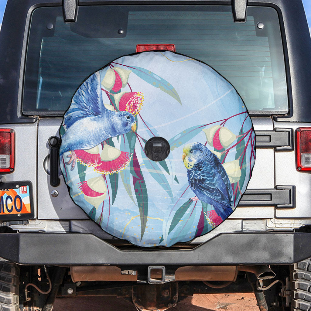 Australia Blue Budgie Marble Glaze Spare Tire Cover Cancer Awareness