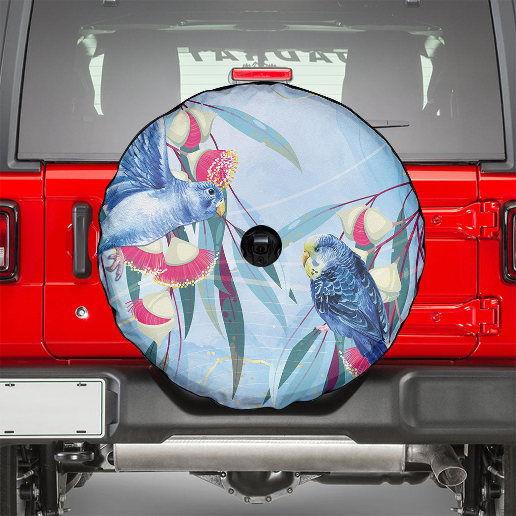 Australia Blue Budgie Marble Glaze Spare Tire Cover Cancer Awareness
