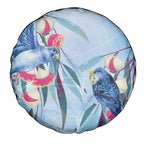 Australia Blue Budgie Marble Glaze Spare Tire Cover Cancer Awareness