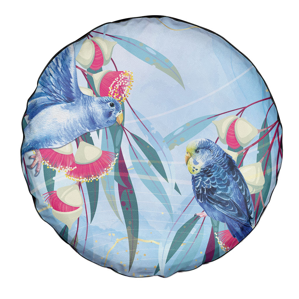 Australia Blue Budgie Marble Glaze Spare Tire Cover Cancer Awareness