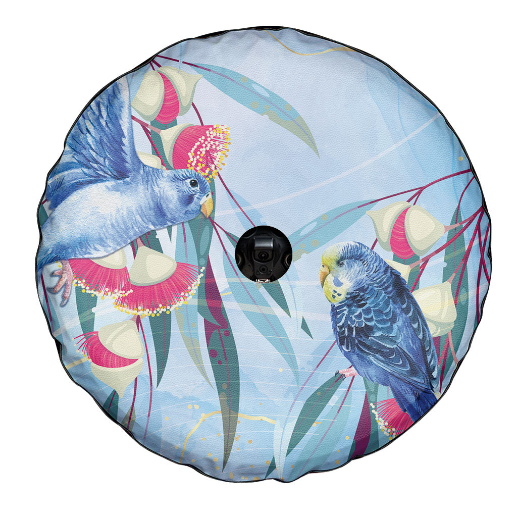 Australia Blue Budgie Marble Glaze Spare Tire Cover Cancer Awareness