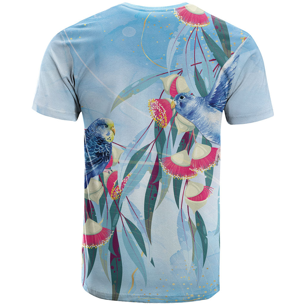 Australia Blue Budgie Marble Glaze T Shirt Cancer Awareness