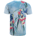 Australia Blue Budgie Marble Glaze T Shirt Cancer Awareness