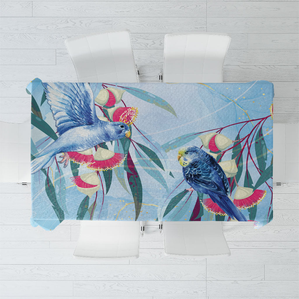 Australia Blue Budgie Marble Glaze Tablecloth Cancer Awareness