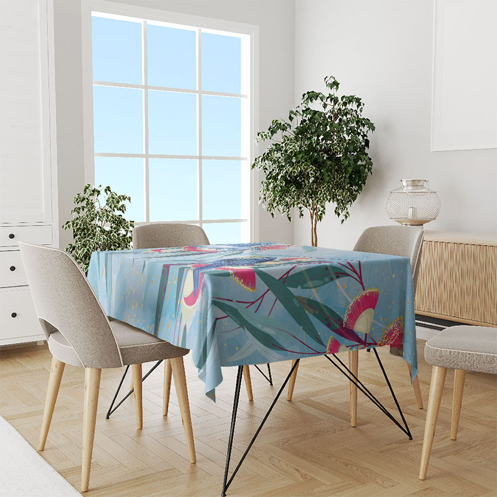 Australia Blue Budgie Marble Glaze Tablecloth Cancer Awareness