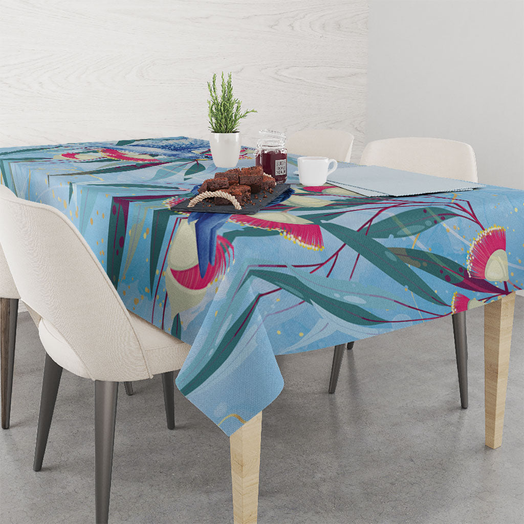 Australia Blue Budgie Marble Glaze Tablecloth Cancer Awareness
