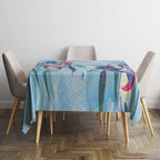 Australia Blue Budgie Marble Glaze Tablecloth Cancer Awareness