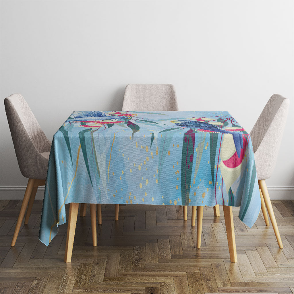 Australia Blue Budgie Marble Glaze Tablecloth Cancer Awareness