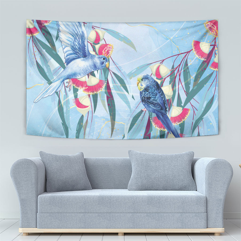 Australia Blue Budgie Marble Glaze Tapestry Cancer Awareness