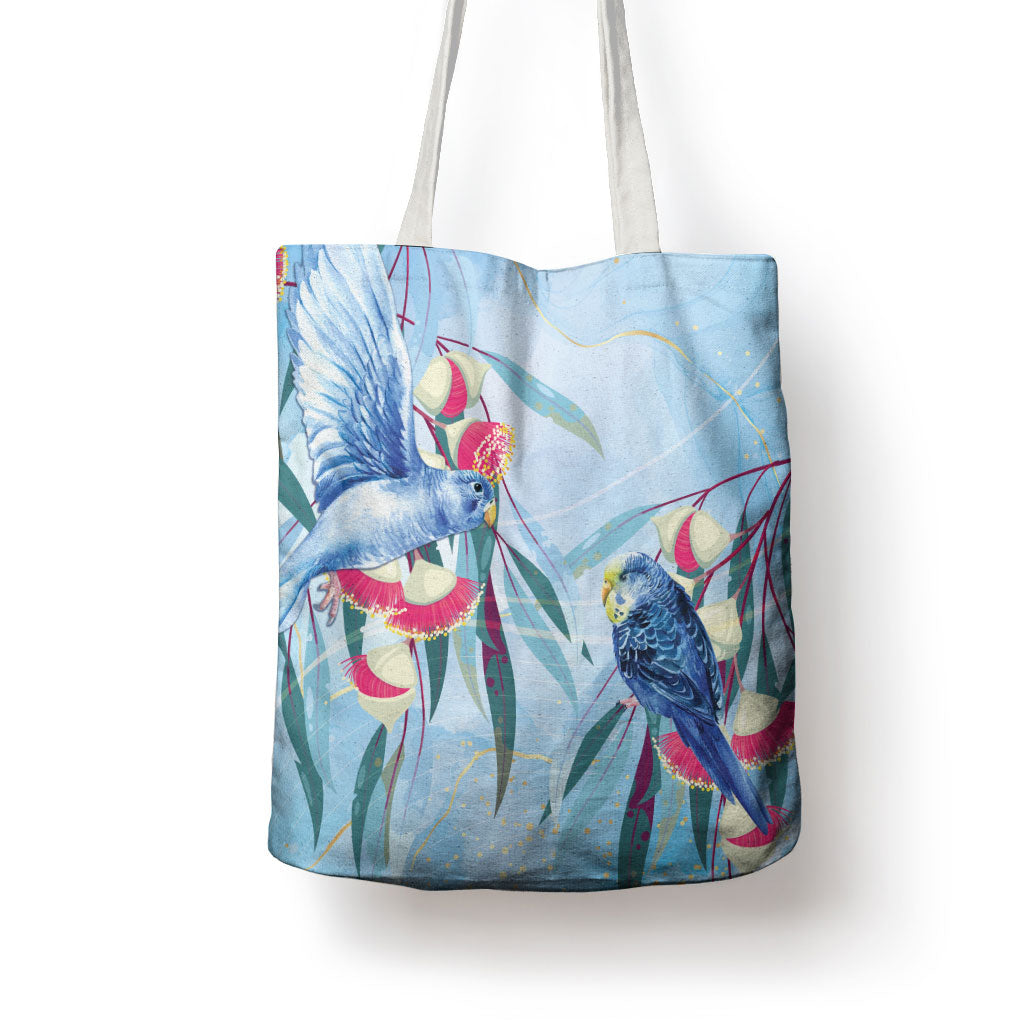 Australia Blue Budgie Marble Glaze Tote Bag Cancer Awareness