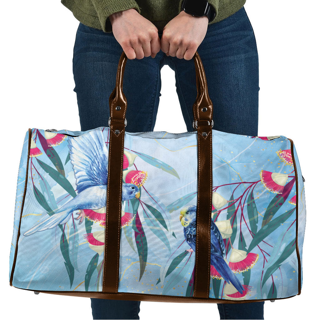 Australia Blue Budgie Marble Glaze Travel Bag Cancer Awareness