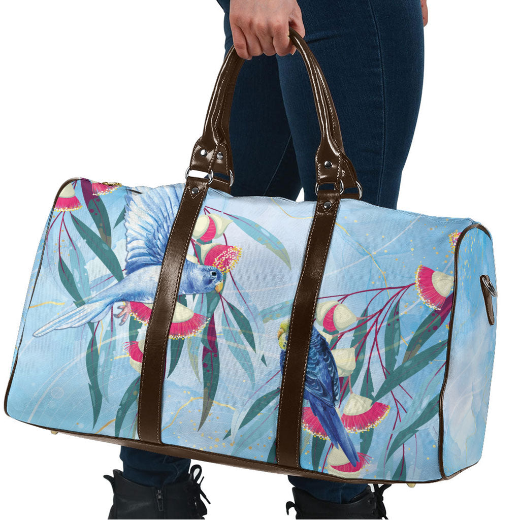 Australia Blue Budgie Marble Glaze Travel Bag Cancer Awareness