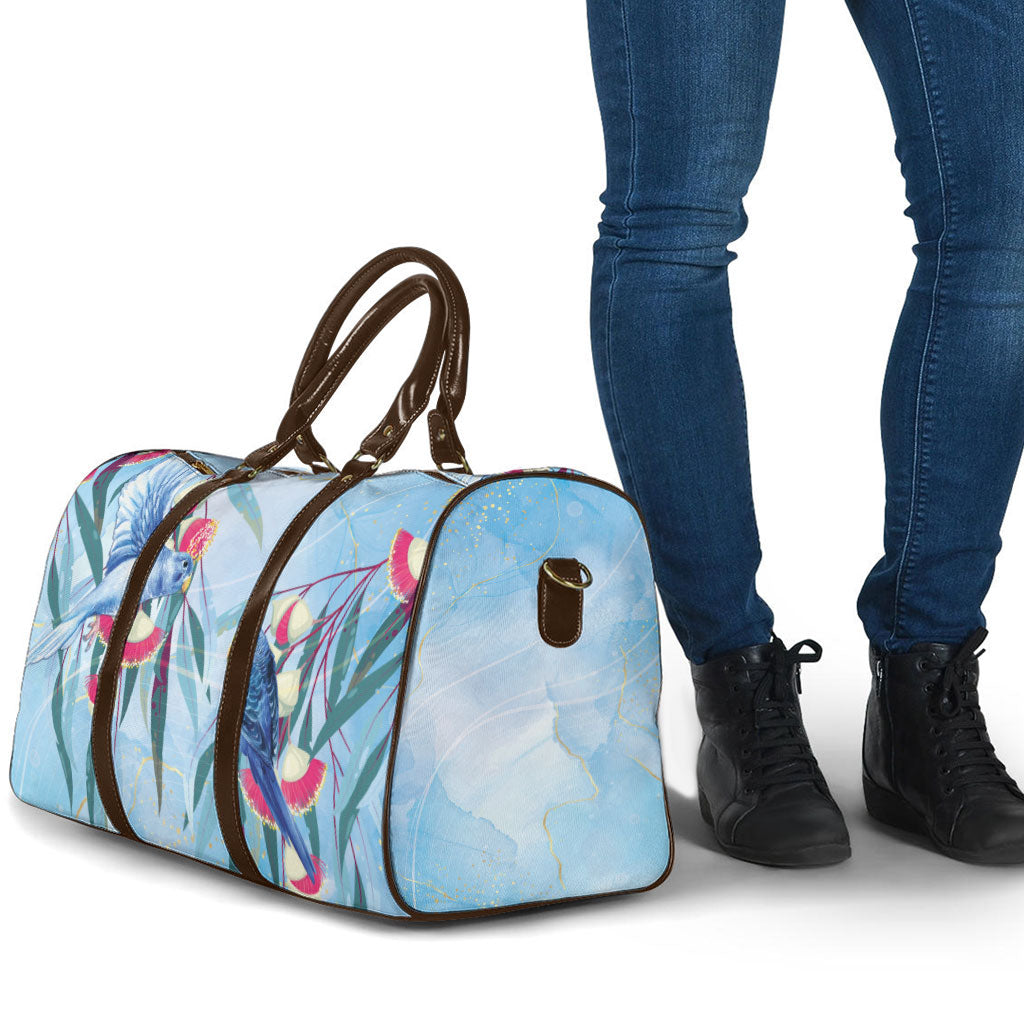 Australia Blue Budgie Marble Glaze Travel Bag Cancer Awareness
