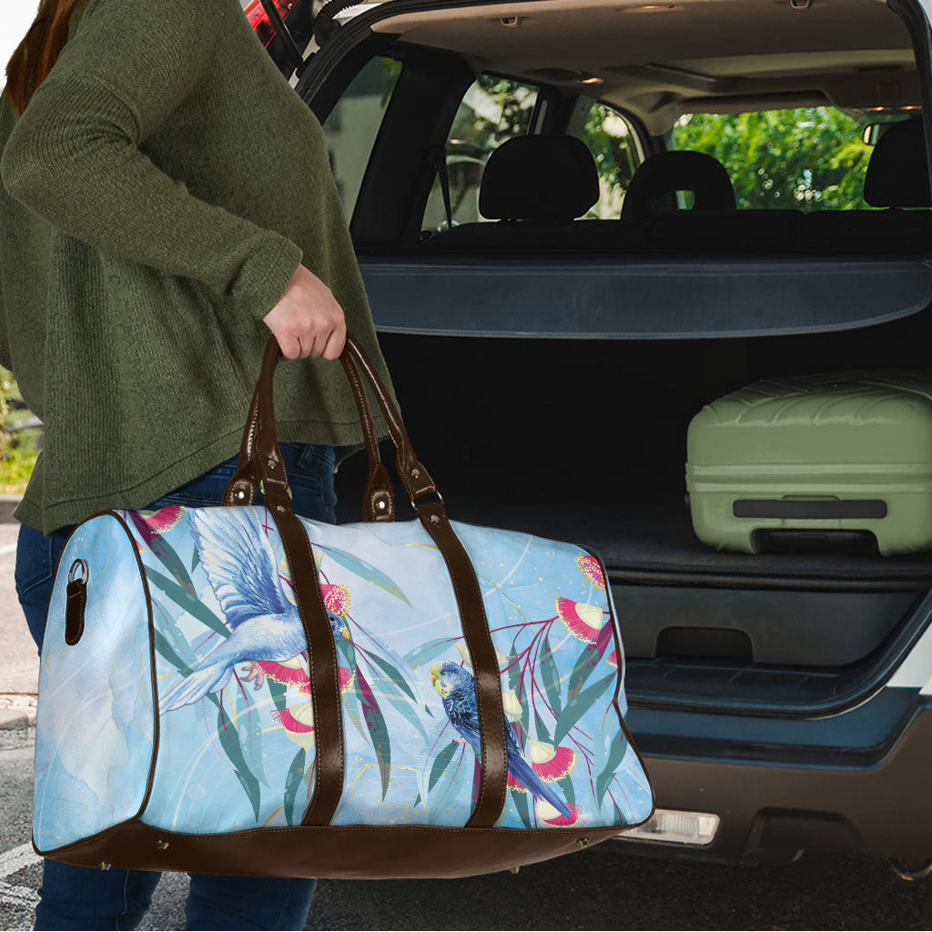 Australia Blue Budgie Marble Glaze Travel Bag Cancer Awareness