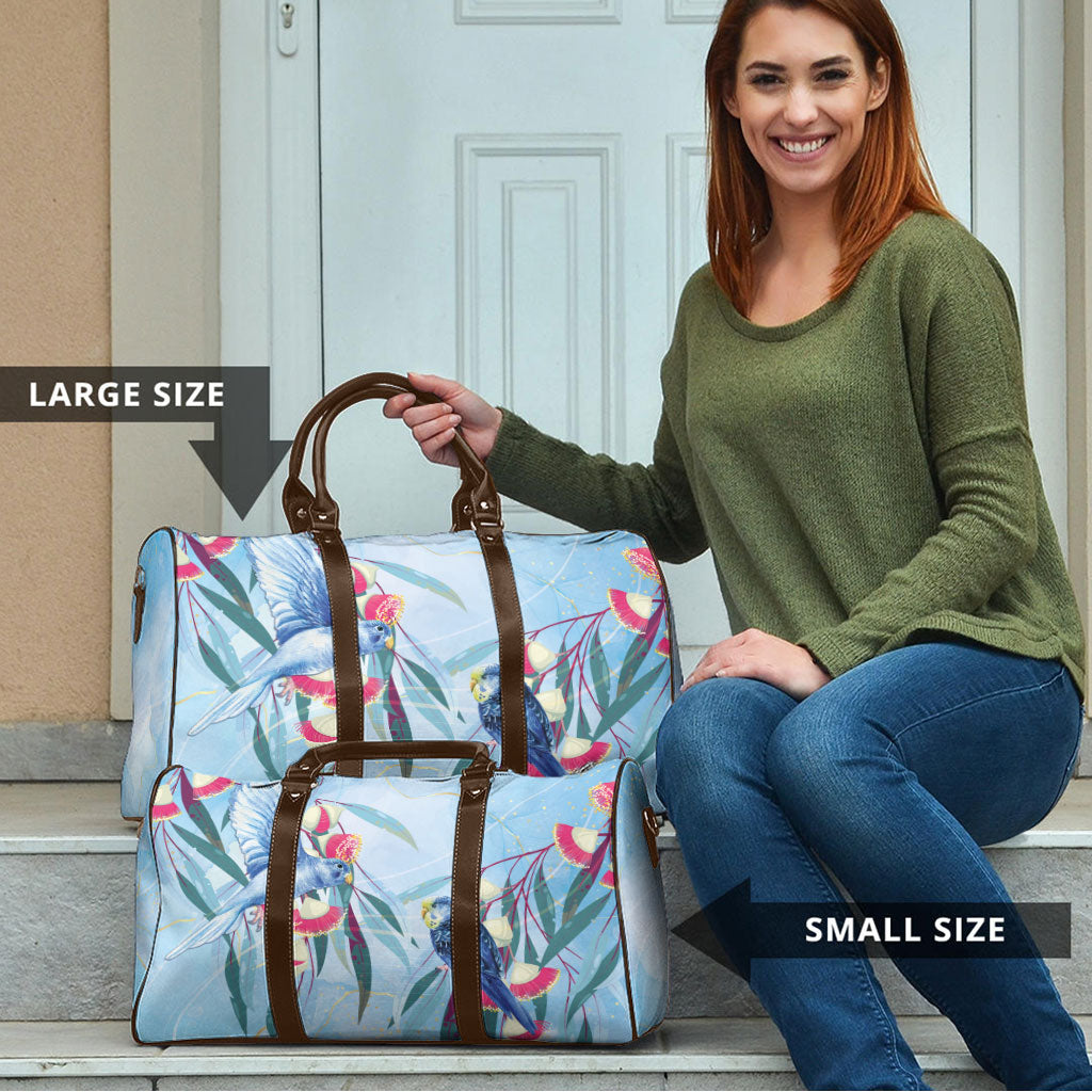 Australia Blue Budgie Marble Glaze Travel Bag Cancer Awareness