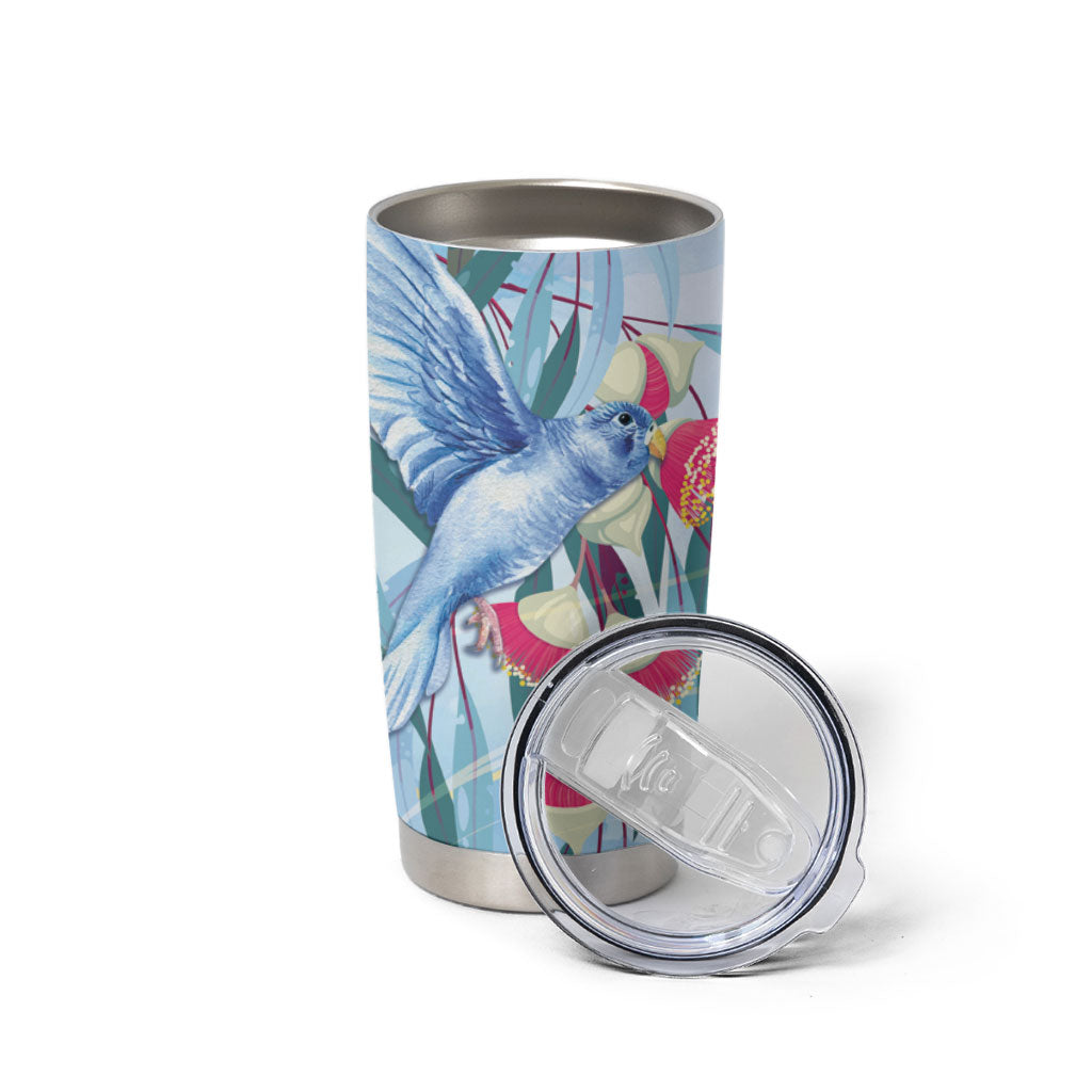 Australia Blue Budgie Marble Glaze Tumbler Cup Cancer Awareness