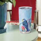 Australia Blue Budgie Marble Glaze Tumbler Cup Cancer Awareness