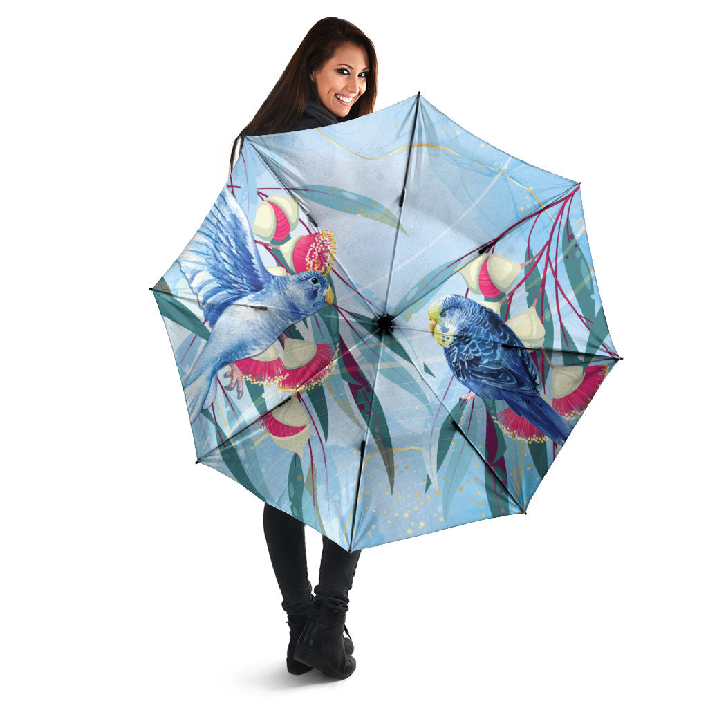 Australia Blue Budgie Marble Glaze Umbrella Cancer Awareness
