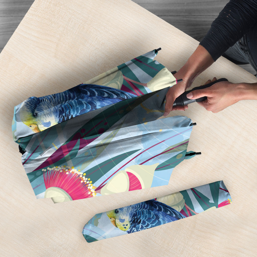 Australia Blue Budgie Marble Glaze Umbrella Cancer Awareness