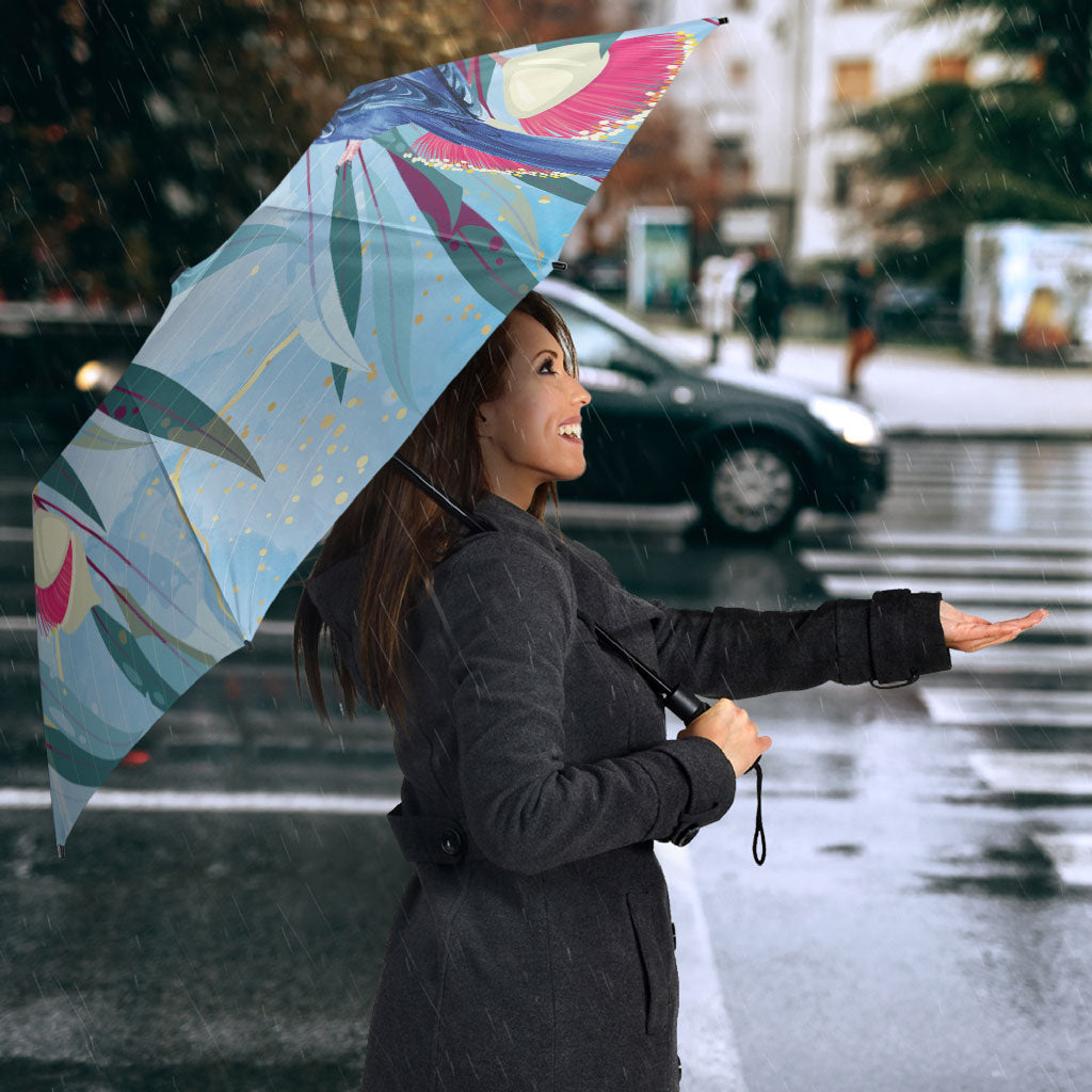 Australia Blue Budgie Marble Glaze Umbrella Cancer Awareness