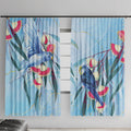 Australia Blue Budgie Marble Glaze Window Curtain Cancer Awareness