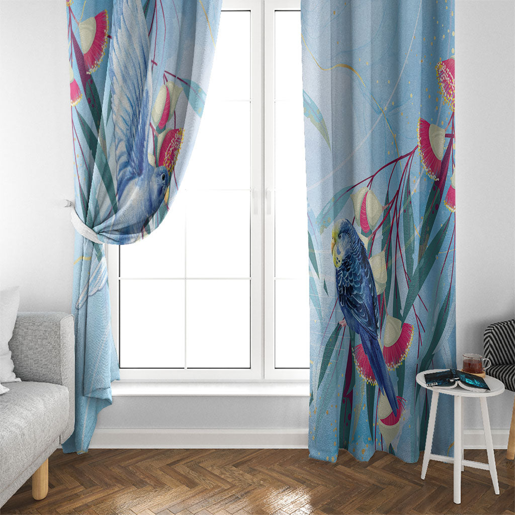 Australia Blue Budgie Marble Glaze Window Curtain Cancer Awareness