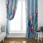 Australia Blue Budgie Marble Glaze Window Curtain Cancer Awareness