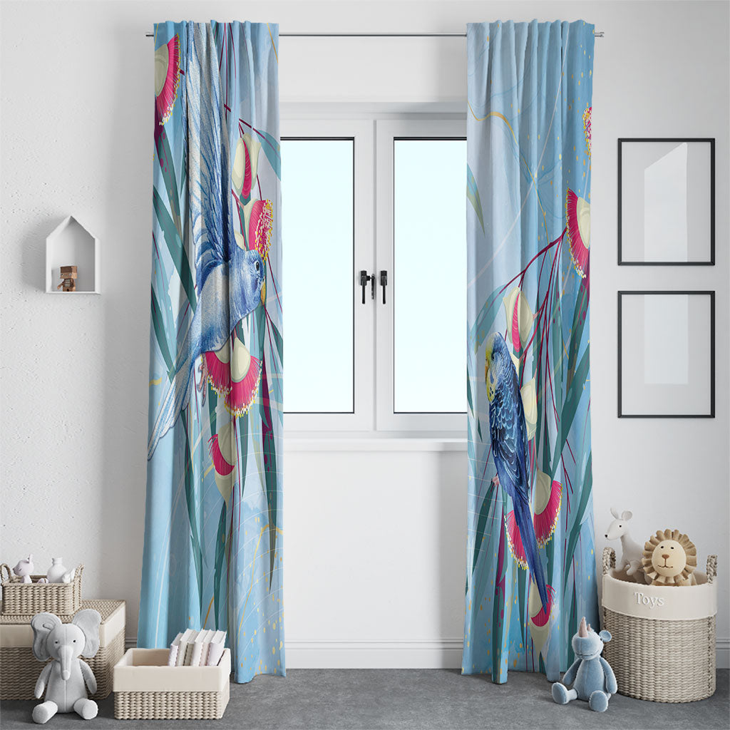 Australia Blue Budgie Marble Glaze Window Curtain Cancer Awareness