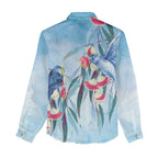 Australia Blue Budgie Marble Glaze Women Casual Shirt Cancer Awareness