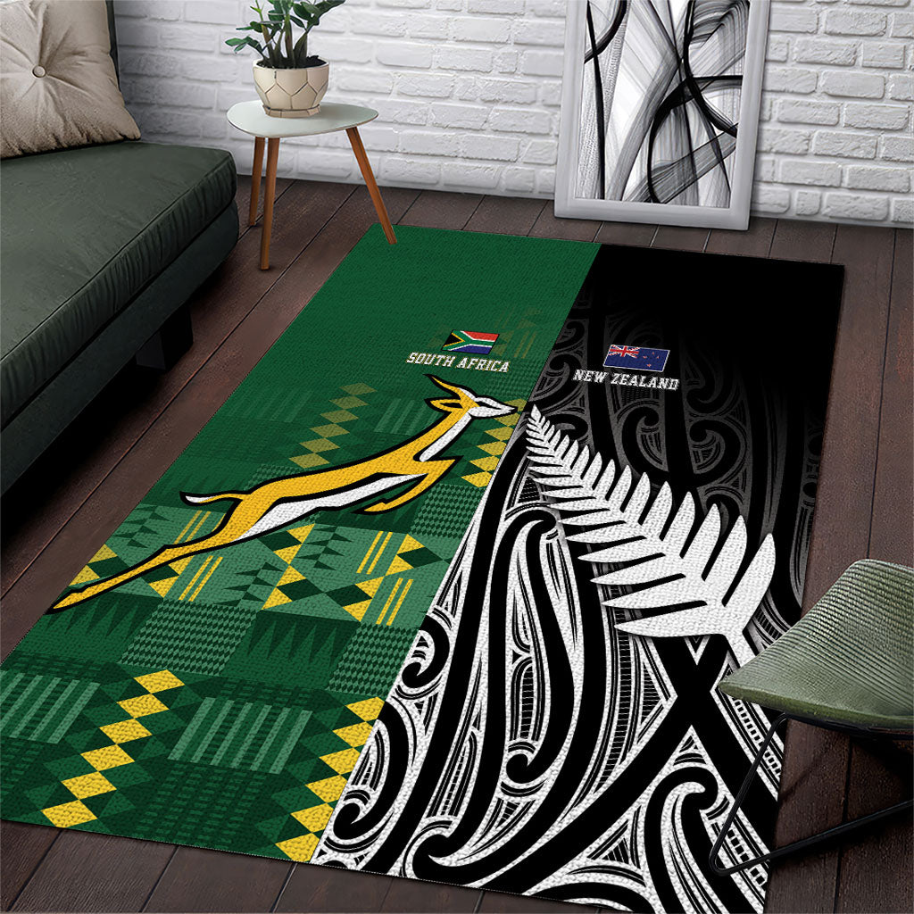 Rugby South Africa New Zealand Greatest Rivals Area Rug Tribal Motifs