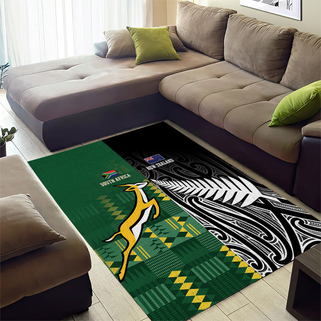 Rugby South Africa New Zealand Greatest Rivals Area Rug Tribal Motifs