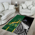 Rugby South Africa New Zealand Greatest Rivals Area Rug Tribal Motifs