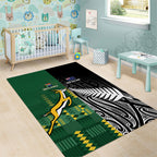 Rugby South Africa New Zealand Greatest Rivals Area Rug Tribal Motifs