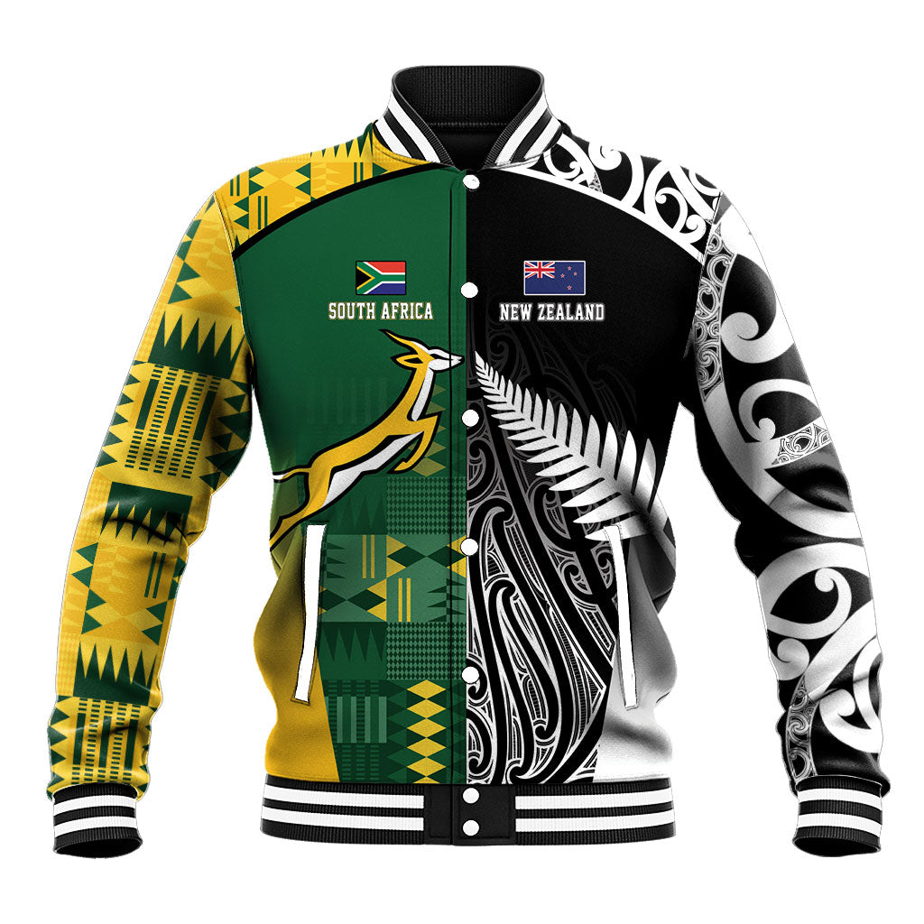 Custom Rugby South Africa New Zealand Greatest Rivals Baseball Jacket Tribal Motifs