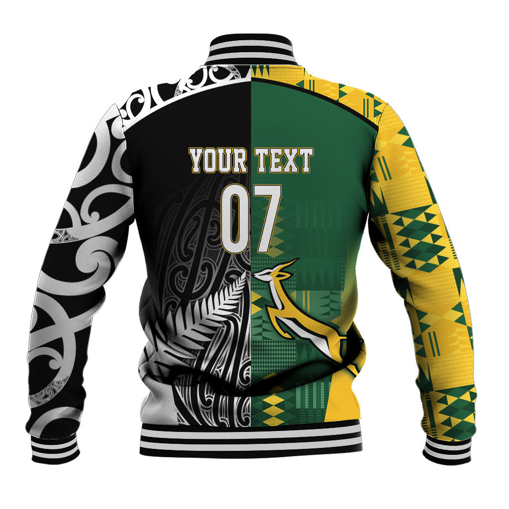 Custom Rugby South Africa New Zealand Greatest Rivals Baseball Jacket Tribal Motifs