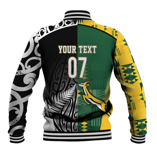 Custom Rugby South Africa New Zealand Greatest Rivals Baseball Jacket Tribal Motifs