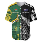 Custom Rugby South Africa New Zealand Greatest Rivals Baseball Jersey Tribal Motifs
