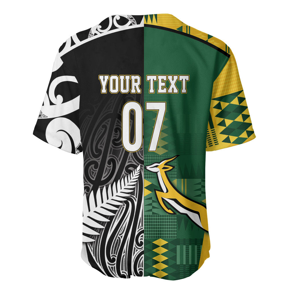 Custom Rugby South Africa New Zealand Greatest Rivals Baseball Jersey Tribal Motifs