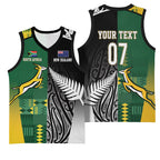 Custom Rugby South Africa New Zealand Greatest Rivals Basketball Jersey Tribal Motifs
