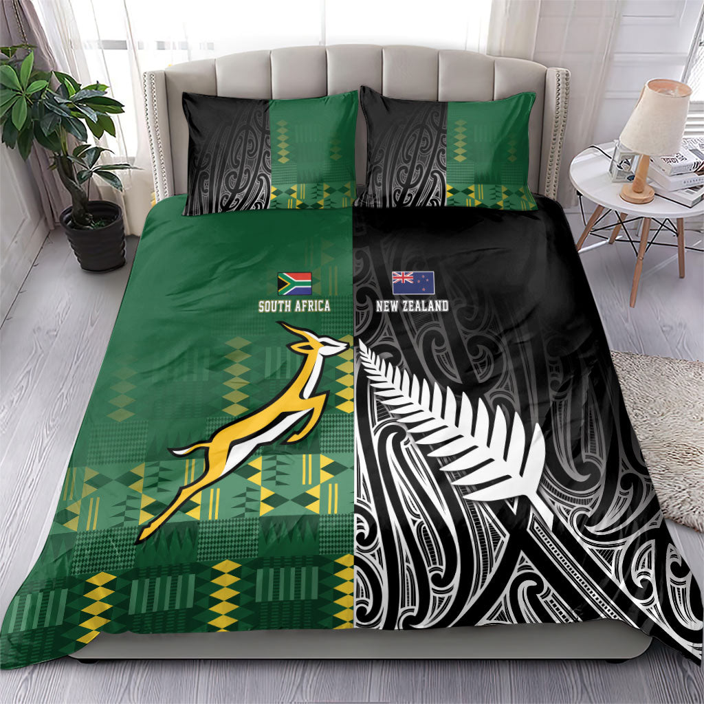 Rugby South Africa New Zealand Greatest Rivals Bedding Set Tribal Motifs
