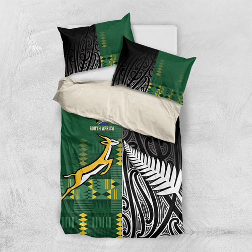 Rugby South Africa New Zealand Greatest Rivals Bedding Set Tribal Motifs