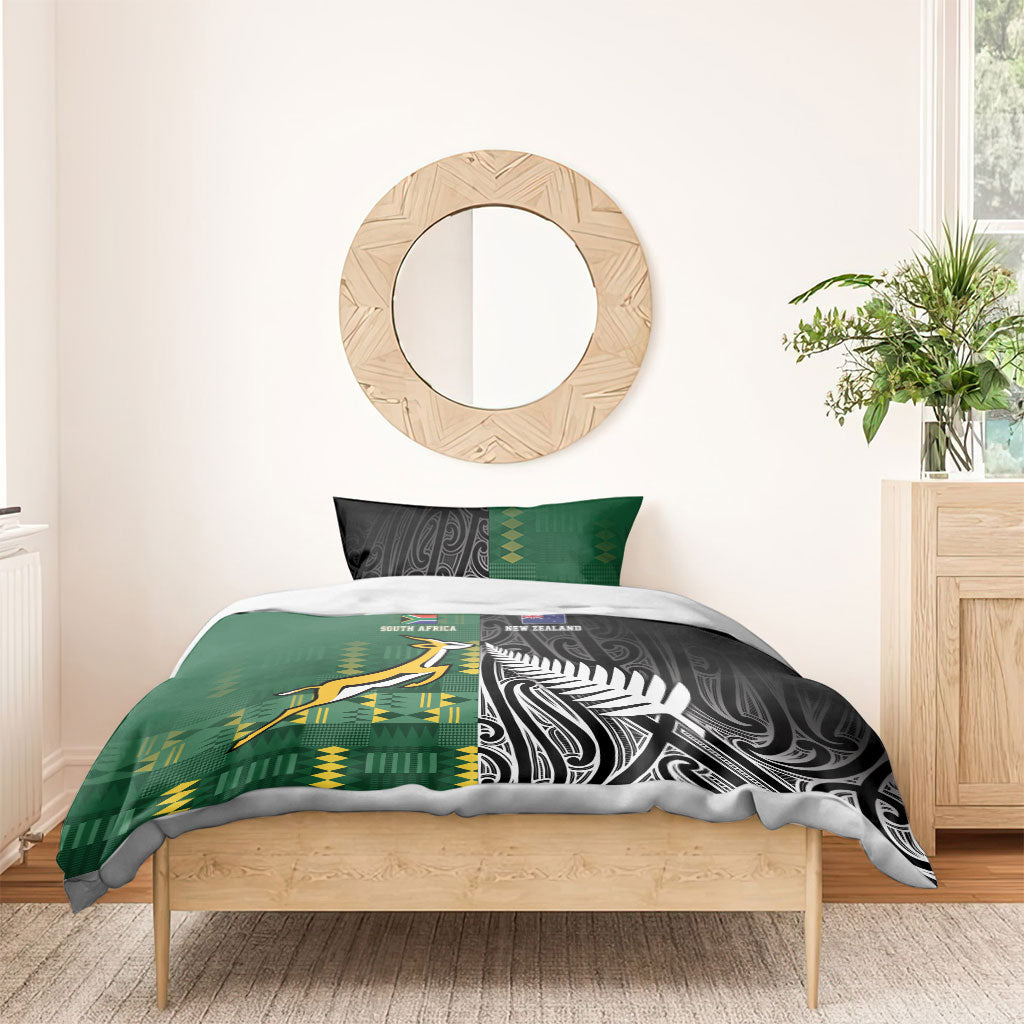 Rugby South Africa New Zealand Greatest Rivals Bedding Set Tribal Motifs