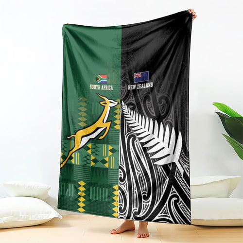 Rugby South Africa New Zealand Greatest Rivals Blanket Tribal Motifs