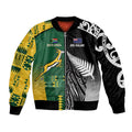Custom Rugby South Africa New Zealand Greatest Rivals Bomber Jacket Tribal Motifs