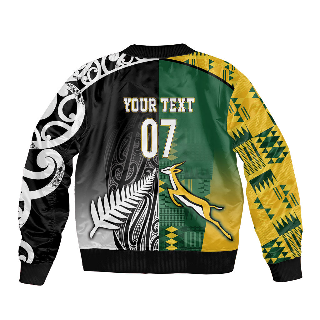 Custom Rugby South Africa New Zealand Greatest Rivals Bomber Jacket Tribal Motifs