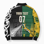 Custom Rugby South Africa New Zealand Greatest Rivals Bomber Puffer Jacket Tribal Motifs