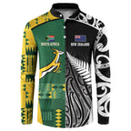 Custom Rugby South Africa New Zealand Greatest Rivals Button Sweatshirt Tribal Motifs