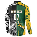 Custom Rugby South Africa New Zealand Greatest Rivals Button Sweatshirt Tribal Motifs