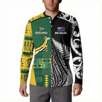 Custom Rugby South Africa New Zealand Greatest Rivals Button Sweatshirt Tribal Motifs